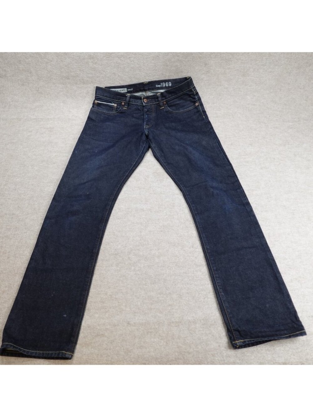 Gap Jeans 34 x 33 Blue Blue Redline Selvedge Button Fly